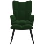 Silla de relajación con taburete terciopelo verde oscuro de vidaXL, Sillones - Ref: Foro24-328086, Precio: 139,54 €, Descuent...