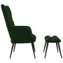 Silla de relajación con taburete terciopelo verde oscuro de vidaXL, Sillones - Ref: Foro24-328086, Precio: 137,35 €, Descuent...