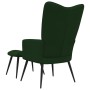 Silla de relajación con taburete terciopelo verde oscuro de vidaXL, Sillones - Ref: Foro24-328086, Precio: 139,54 €, Descuent...