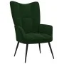 Silla de relajación con taburete terciopelo verde oscuro de vidaXL, Sillones - Ref: Foro24-328086, Precio: 137,35 €, Descuent...