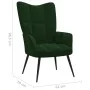 Silla de relajación con taburete terciopelo verde oscuro de vidaXL, Sillones - Ref: Foro24-328086, Precio: 137,35 €, Descuent...