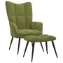 Silla de relajación con reposapiés terciopelo verde claro de vidaXL, Sillones - Ref: Foro24-328087, Precio: 109,64 €, Descuen...