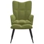 Silla de relajación con reposapiés terciopelo verde claro de vidaXL, Sillones - Ref: Foro24-328087, Precio: 109,64 €, Descuen...