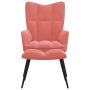 Sillón de relax con taburete terciopelo rosa de vidaXL, Sillones - Ref: Foro24-328088, Precio: 152,34 €, Descuento: %
