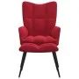 Silla de relajación con reposapiés terciopelo rojo tinto de vidaXL, Sillones - Ref: Foro24-328089, Precio: 116,91 €, Descuent...