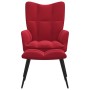 Silla de relajación con reposapiés terciopelo rojo tinto de vidaXL, Sillones - Ref: Foro24-328089, Precio: 119,08 €, Descuent...