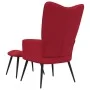 Red velvet relaxation chair with footrest by vidaXL, Armchairs - Ref: Foro24-328089, Price: 116,91 €, Discount: %