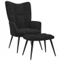 Silla de relajación con reposapiés terciopelo negro de vidaXL, Sillones - Ref: Foro24-328090, Precio: 119,57 €, Descuento: %