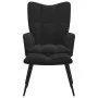 Silla de relajación con reposapiés terciopelo negro de vidaXL, Sillones - Ref: Foro24-328090, Precio: 119,57 €, Descuento: %