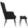 Silla de relajación con reposapiés terciopelo negro de vidaXL, Sillones - Ref: Foro24-328090, Precio: 119,57 €, Descuento: %