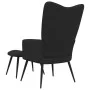 Silla de relajación con reposapiés terciopelo negro de vidaXL, Sillones - Ref: Foro24-328090, Precio: 119,57 €, Descuento: %