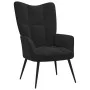 Silla de relajación con reposapiés terciopelo negro de vidaXL, Sillones - Ref: Foro24-328090, Precio: 119,57 €, Descuento: %