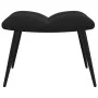 Silla de relajación con reposapiés terciopelo negro de vidaXL, Sillones - Ref: Foro24-328090, Precio: 119,57 €, Descuento: %