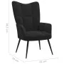 Silla de relajación con reposapiés terciopelo negro de vidaXL, Sillones - Ref: Foro24-328090, Precio: 119,57 €, Descuento: %