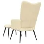 Silla de relajación con reposapiés terciopelo blanco crema de vidaXL, Sillones - Ref: Foro24-328093, Precio: 117,96 €, Descue...