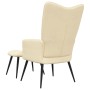 Silla de relajación con reposapiés terciopelo blanco crema de vidaXL, Sillones - Ref: Foro24-328093, Precio: 119,72 €, Descue...
