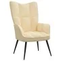 Silla de relajación con reposapiés terciopelo blanco crema de vidaXL, Sillones - Ref: Foro24-328093, Precio: 117,96 €, Descue...