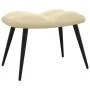 Silla de relajación con reposapiés terciopelo blanco crema de vidaXL, Sillones - Ref: Foro24-328093, Precio: 117,96 €, Descue...