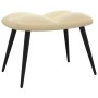 Silla de relajación con reposapiés terciopelo blanco crema de vidaXL, Sillones - Ref: Foro24-328093, Precio: 119,72 €, Descue...