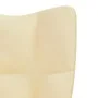 Silla de relajación con reposapiés terciopelo blanco crema de vidaXL, Sillones - Ref: Foro24-328093, Precio: 117,96 €, Descue...