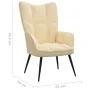 Silla de relajación con reposapiés terciopelo blanco crema de vidaXL, Sillones - Ref: Foro24-328093, Precio: 117,96 €, Descue...