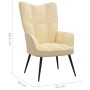Silla de relajación con reposapiés terciopelo blanco crema de vidaXL, Sillones - Ref: Foro24-328093, Precio: 119,72 €, Descue...