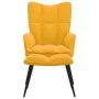 Silla de relajación con reposapiés terciopelo amarillo mostaza de vidaXL, Sillones - Ref: Foro24-328091, Precio: 117,91 €, De...