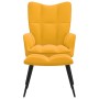 Silla de relajación con reposapiés terciopelo amarillo mostaza de vidaXL, Sillones - Ref: Foro24-328091, Precio: 118,74 €, De...