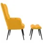 Silla de relajación con reposapiés terciopelo amarillo mostaza de vidaXL, Sillones - Ref: Foro24-328091, Precio: 117,91 €, De...