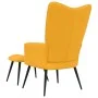 Silla de relajación con reposapiés terciopelo amarillo mostaza de vidaXL, Sillones - Ref: Foro24-328091, Precio: 117,91 €, De...