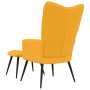 Silla de relajación con reposapiés terciopelo amarillo mostaza de vidaXL, Sillones - Ref: Foro24-328091, Precio: 118,74 €, De...