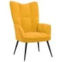 Silla de relajación con reposapiés terciopelo amarillo mostaza de vidaXL, Sillones - Ref: Foro24-328091, Precio: 117,91 €, De...