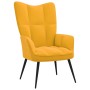Silla de relajación con reposapiés terciopelo amarillo mostaza de vidaXL, Sillones - Ref: Foro24-328091, Precio: 118,74 €, De...