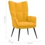 Silla de relajación con reposapiés terciopelo amarillo mostaza de vidaXL, Sillones - Ref: Foro24-328091, Precio: 117,91 €, De...