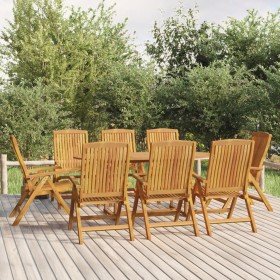Juego de comedor para jardín 9 piezas madera maciza de teca en Conjuntos de jardín | Comprar online en Foru.es