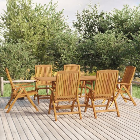 Juego de comedor de jardín 7 piezas madera maciza de teca en Conjuntos de jardín | Comprar online en Foru.es