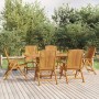 Juego de comedor de jardín 7 piezas madera maciza de teca en Conjuntos de jardín | Comprar online en Foru.es