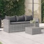 Sofá de jardín de 3 plazas con cojines ratán sintético gris de vidaXL, Sofás de exterior - Ref: Foro24-362328, Precio: 224,58...