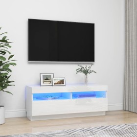 Mueble de TV con luces LED blanco brillante 100x35x40 cm de vidaXL, Muebles TV - Ref: Foro24-804460, Precio: 96,97 €, Descuen...