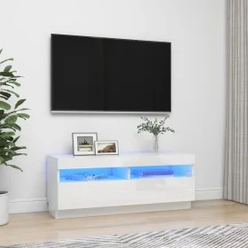 Mueble de TV con luces LED blanco brillante 100x35x40 cm de vidaXL, Muebles TV - Ref: Foro24-804460, Precio: 95,26 €, Descuen...