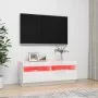 Mueble de TV con luces LED blanco brillante 100x35x40 cm de vidaXL, Muebles TV - Ref: Foro24-804460, Precio: 95,26 €, Descuen...