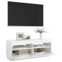 Mueble de TV con luces LED blanco brillante 100x35x40 cm de vidaXL, Muebles TV - Ref: Foro24-804460, Precio: 96,97 €, Descuen...