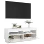 Mueble de TV con luces LED blanco brillante 100x35x40 cm de vidaXL, Muebles TV - Ref: Foro24-804460, Precio: 95,26 €, Descuen...