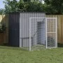 Caseta perros con corral acero galvanizado gris 165x251x181 cm de vidaXL, Casetas para perros - Ref: Foro24-172365, Precio: 4...