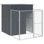 Caseta perros con corral acero galvanizado gris 165x251x181 cm de vidaXL, Casetas para perros - Ref: Foro24-172365, Precio: 4...
