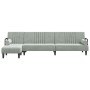 Sofá cama en forma de L terciopelo gris claro 260x140x70 cm en Sofás | Comprar online en Foru.es
