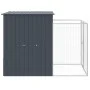 Caseta perros con corral acero galvanizado gris 165x251x181 cm de vidaXL, Casetas para perros - Ref: Foro24-172365, Precio: 4...