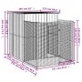 Caseta perros con corral acero galvanizado gris 165x251x181 cm de vidaXL, Casetas para perros - Ref: Foro24-172365, Precio: 4...