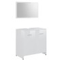 Juego muebles de baño 3 piezas madera ingeniería blanco brillo de vidaXL, Muebles de baño - Ref: Foro24-3056922, Precio: 154,...