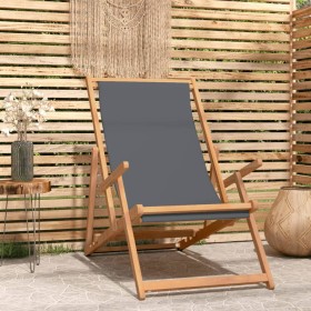 Silla de playa plegable de madera maciza de teca gris en Sillas de jardín | Comprar online en Foru.es